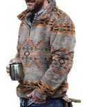 Sudadera Costaric Para Hombre Estilo Vintage De Forro Polar Azteca - Venta Internacional.