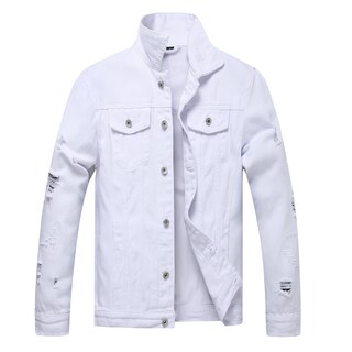 Foto 1 | Foto 1 | Chaqueta Vaquera Lzler Para Hombre Desgastada Vintage Corte Ajustado 2024 - Venta Internacional.