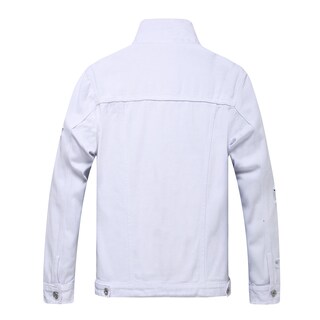 Foto 2 | Foto 2 | Chaqueta Vaquera Lzler Para Hombre Desgastada Vintage Corte Ajustado 2024 - Venta Internacional.
