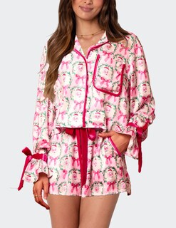 Foto 2 | Foto 2 | Pijama Yiulangde De Satén De Seda De Papá Noel Para Mujer 2 Piezas - Venta Internacional.