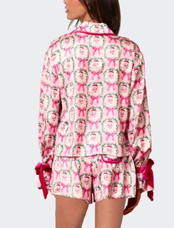 Foto 3 | Foto 3 | Pijama Yiulangde De Satén De Seda De Papá Noel Para Mujer 2 Piezas - Venta Internacional.