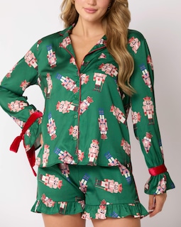 Foto 3 | Foto 3 | Pijama Yiulangde De Satén Navideño Con Forma De Cascanueces Para Mujer - Venta Internacional.