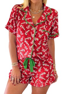 Foto 1 | Foto 1 | Conjunto De Pijama Kevamolly Con Estampado Navideño De Bastón De Caramelo Para Mujer Rojo Xl - Venta Internacional.