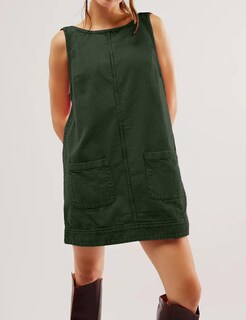 Foto 3 | Foto 3 | Vestido General Tba Corduroy Para Mujer A Line Mini Army Green - Venta Internacional.
