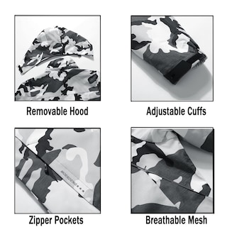 Foto 4 | Foto 4 | Chaqueta Impermeable Moerdeng Para Mujer Impermeable Ligera Negra Camuflaje - Venta Internacional.