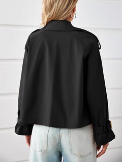 Foto 6 | Foto 6 | Gabardina Corta Tankaneo Para Mujer Con Doble Botonadura Y Solapa - Venta Internacional.