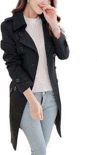 Foto 1 | Foto 1 | Gabardina Nanjun Para Mujer Con Doble Botonadura Color Negro 12 - Venta Internacional.