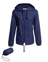 Chubasquero Avoogue Cortavientos Ligero E Impermeable Color Azul Marino L - Venta Internacional.