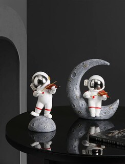 Foto 5 | Foto 5 | Estatuilla De Paimuni Escultura De Astronauta Y Astronauta Decoración De Resina - Venta Internacional.