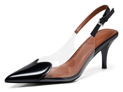 Foto 1 | Foto 1 | Zapatos De Tacón Slingback Con Diseño De Gatito Pumps Coutgo Para Mujer  Color Negro Transparente - Venta Internacional.