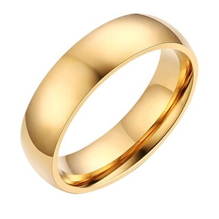 Foto 1 | Foto 1 | Anillo Jajafook De Acero Inoxidable 6 Mm De Ancho Chapado En Oro Tamaño 10 - Venta Internacional.
