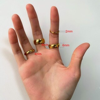 Foto 3 | Foto 3 | Anillo Jajafook De Acero Inoxidable 6 Mm De Ancho Chapado En Oro Tamaño 10 - Venta Internacional.