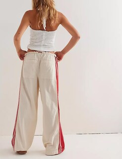 Foto 2 | Foto 2 | Pantalones Anchos Hongsui Con Cordón Y Talle Alto A Rayas Laterales - Venta Internacional.