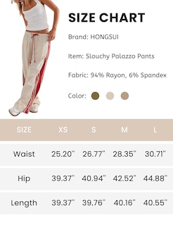 Foto 6 | Foto 6 | Pantalones Anchos Hongsui Con Cordón Y Talle Alto A Rayas Laterales - Venta Internacional.