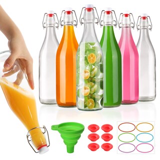 Foto 1 | Foto 1 | Botella De Vidrio Alotpower Con Tapa Abatible 950 Ml Paquete De 6 Unidades Para Extracto De Vainilla - Venta Internacional.