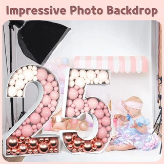 Foto 5 | Foto 5 | Marco Con Números En Forma De Mosaico Con 25 Globos Para Decoración De 25 Cumpleaños - Venta Internacional.