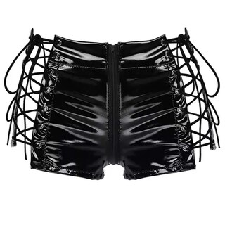 Foto 3 | Foto 3 | Pantalones Cortos De Látex Feoya Para Mujer Cintura Baja Sexy Para Discotecas Xxl - Venta Internacional.