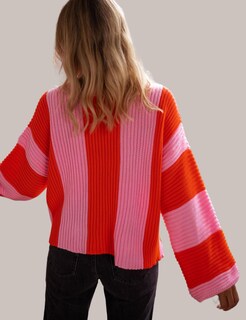 Foto 6 | Foto 6 | Jersey Internos Prendas De Punto Holgadas Con Mangas Acampanadas A Rayas Para Mujer - Venta Internacional.