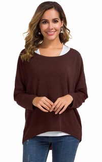 Foto 2 | Foto 2 | Jersey Holgado Uget De Gran Tamaño Para Mujer Color Café Xxl - Venta Internacional.