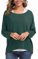 Jersey Holgado Uget De Gran Tamaño Para Mujer  Color Verde Oscuro - Venta Internacional.