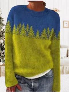Foto 3 | Foto 3 | Jersey Corto Amarillo Dmoyala Fair Isle Tree Para Mujer - Venta Internacional.