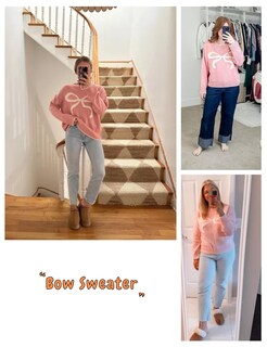 Foto 2 | Foto 2 | Jersey Minsure Para Mujer Tejido Con Lazo Y2k Cuello Redondo Punto Rosa - Venta Internacional.