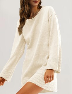 Foto 2 | Foto 2 | Vestido Tipo Suéter Lianlive Casual De Punto De Manga Larga Para Mujer - Venta Internacional.