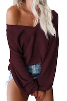 Jersey Reachme De Punto Holgado Con Hombros Descubiertos Para Mujer - Venta Internacional.