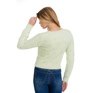 Foto 3 | Foto 3 | Sueter De Peluche Con Pedrería Roman Fashion /tallas Extras 61256 (pistache) Verde Claro