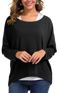 Foto 1 | Foto 1 | Jersey Holgado Uget Holgado De Gran Tamaño Para Mujer Negro - Venta Internacional.