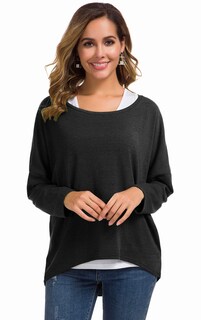 Foto 2 | Foto 2 | Jersey Holgado Uget Holgado De Gran Tamaño Para Mujer Negro - Venta Internacional.