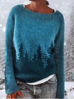 Foto 4 | Foto 4 | Jersey Corto Dmoyala Para Mujer Color Azul Fair Isle Tree - Venta Internacional.