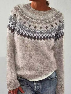 Foto 2 | Foto 2 | Jersey Corto Dmoyala Fair Isle Geo Para Mujer Color Caqui - Venta Internacional.