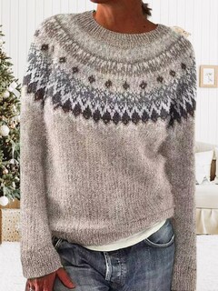 Foto 3 | Foto 3 | Jersey Corto Dmoyala Fair Isle Geo Para Mujer Color Caqui - Venta Internacional.