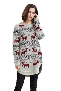 Foto 3 | Foto 3 | Jersey Shineflow Reindeer Snowflake Christmas Para Mujer Xl Beige - Venta Internacional.