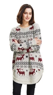 Foto 4 | Foto 4 | Jersey Shineflow Reindeer Snowflake Christmas Para Mujer Xl Beige - Venta Internacional.