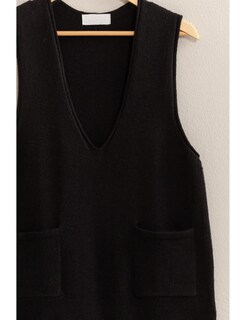 Foto 5 | Foto 5 | Delantal De Punto Con Cuello En V Negro Talla Xs - Venta Internacional.