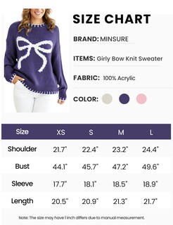 Foto 5 | Foto 5 | Jersey Minsure Y2k De Punto Con Lazo Para Mujer Cuello Redondo Azul Talla Xs - Venta Internacional.
