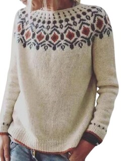 Foto 1 | Foto 1 | Jersey Dmoyala Para Mujer Fair Isle Geo Color Beige Corto - Venta Internacional.