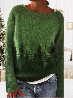 Foto 3 | Foto 3 | Jersey Corto Dmoyala Para Mujer Color Verde Fair Isle Tree - Venta Internacional.
