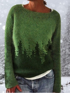 Foto 4 | Foto 4 | Jersey Corto Dmoyala Para Mujer Color Verde Fair Isle Tree - Venta Internacional.