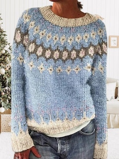 Foto 3 | Foto 3 | Jersey Corto Dmoyala Fair Isle Azul Claro Para Mujer - Venta Internacional.