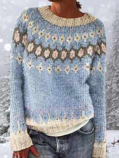 Foto 4 | Foto 4 | Jersey Corto Dmoyala Fair Isle Azul Claro Para Mujer - Venta Internacional.