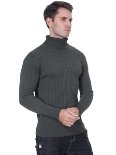 Foto 4 | Foto 4 | Jersey Qzh.duao Para Hombre Cuello Alto Corte Ajustado Manga Larga Gris - Venta Internacional.