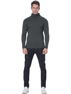 Foto 7 | Foto 7 | Jersey Qzh.duao Para Hombre Cuello Alto Corte Ajustado Manga Larga Gris - Venta Internacional.
