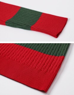 Foto 6 | Foto 6 | Jersey Qzh.duao Para Hombre Cuello Alto A Rayas Rojo Y Verde Talla Xl - Venta Internacional.
