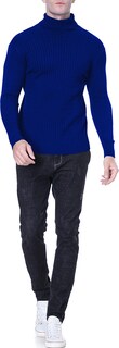 Foto 6 | Foto 6 | Jersey Qzh.duao De Cuello Alto Para Hombre Corte Ajustado Punto Azul Xxl - Venta Internacional.