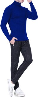 Foto 7 | Foto 7 | Jersey Qzh.duao De Cuello Alto Para Hombre Corte Ajustado Punto Azul Xxl - Venta Internacional.
