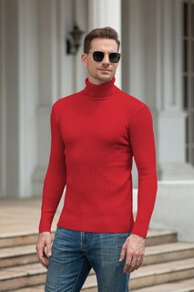 Foto 3 | Foto 3 | Jersey Qzh.duao De Cuello Alto Para Hombre Rojo Poliéster/algodón Xxl - Venta Internacional.