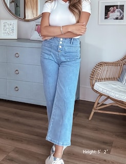 Foto 4 | Foto 4 | Vaqueros Omoone De Cintura Alta Y Pierna Ancha Para Mujer Color Azul - Venta Internacional.